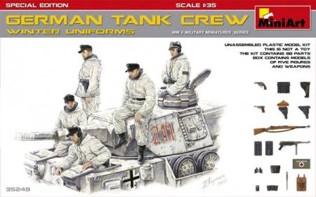 WWII German Tank Crew Winter Uniforms (5) w/Weapons