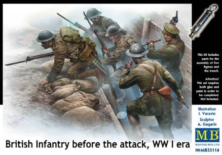 WWI British Infantry Before the Attack (5 w/Trench)