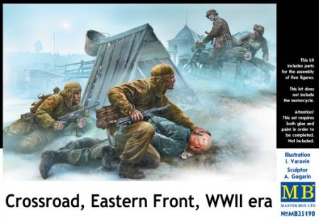 WWII Crossroads Eastern Front Soviets, German Officer & Motorcyclists (5)