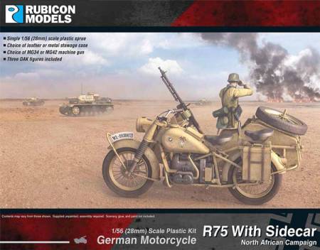 WWII German Motorcycle R75 with Sidecar (DAK)