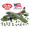 Plastic Army Men C130 Playset: 27pc Giant Military Airplane