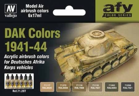DAK Vehicle Colors 1941-1944 Model Air Paint Set (6 Colors)