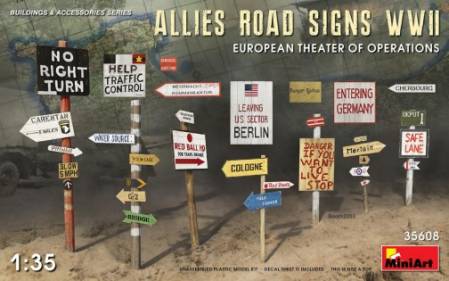 WWII Allies Road Signs European Theater of Operations