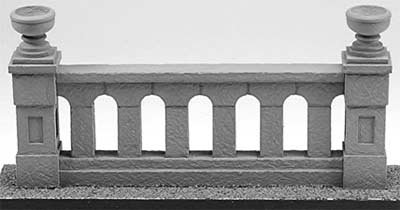 Pedestal for Arched Stone Railing with Flower Pot Finial
