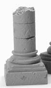 Romanesque Short Ruined Square Base Column