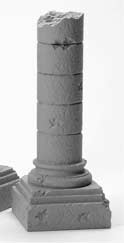 Romanesque Medium Ruined Square Base Column