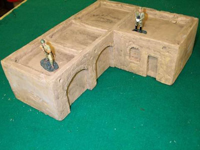 L-Shaped Adobe Building (Right) with Arches