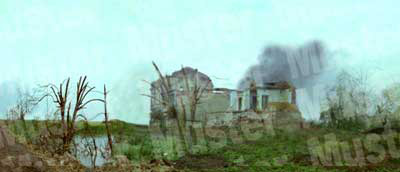 Ruined House Background Scene