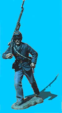 Union Infantry Running, Rifle Over Shoulder