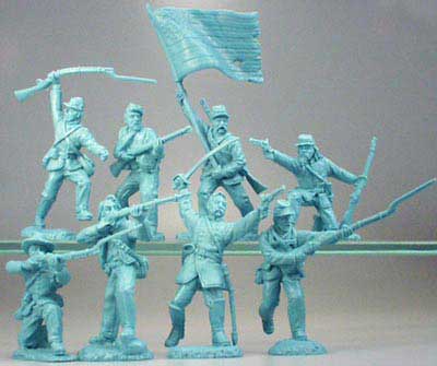 ACW Union Infantry Charging in Blue