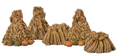 Harvested Corn with Sheaves of Wheat