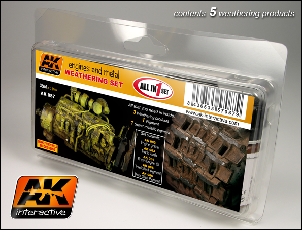 AK Interactive Weathering Set- Engines And Metal