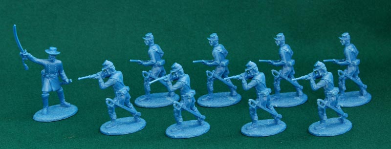 American Civil War Union Dismounted Cavalry Dragoons - Blue Plastic