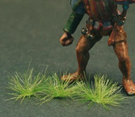 Mini Tuffs of Grass- Height 4mm - Medium Green - Designed for Small Scales 15mm, 1/72, 28mm