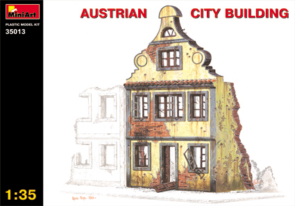 Ruined Austrian Three-Story City Building