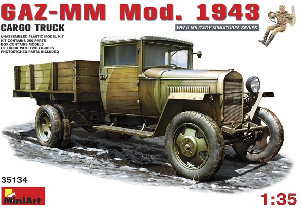WWII Soviet GAZ-MM Model 1943 Cargo Truck with Figure