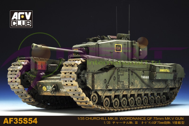 British Churchill Mk III Infantry Tank w Ordance QF 75mm Mk V Gun