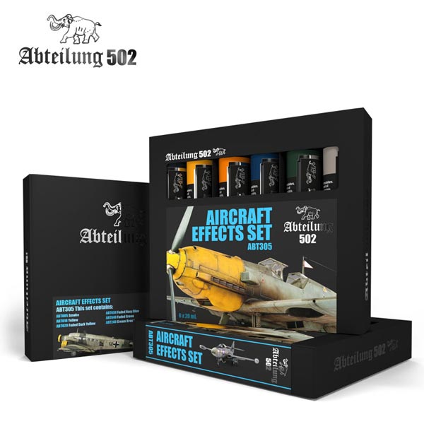 502 Abteilung Modeling Oil Paint Set - Aircraft Effects Weathering Set (6 Colors)