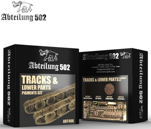 502 Abteilung Weathering Pigment Set- Tracks & Lower Parts