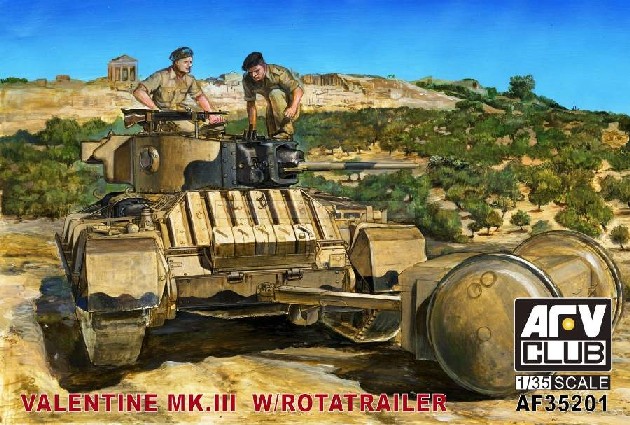 British Mk III Valentine Tank w/Rotatrailer