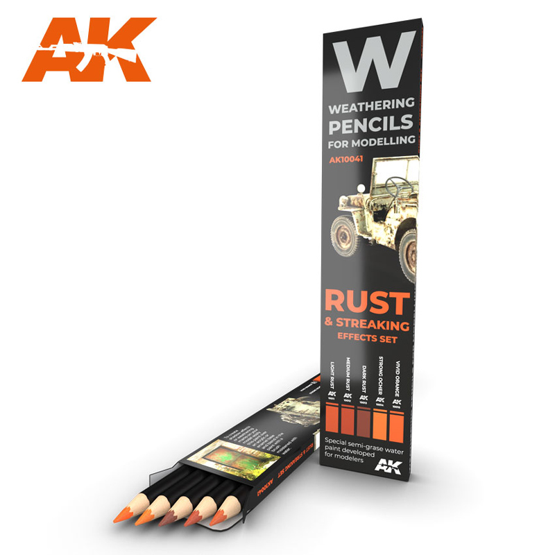 Weathering Pencils: Rust & Streaking Effects Set (5 Colors)