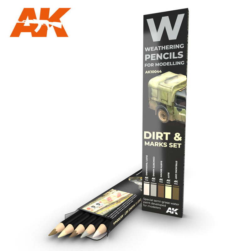 Weathering Pencils: Dirt Marks Set (5 Colors)