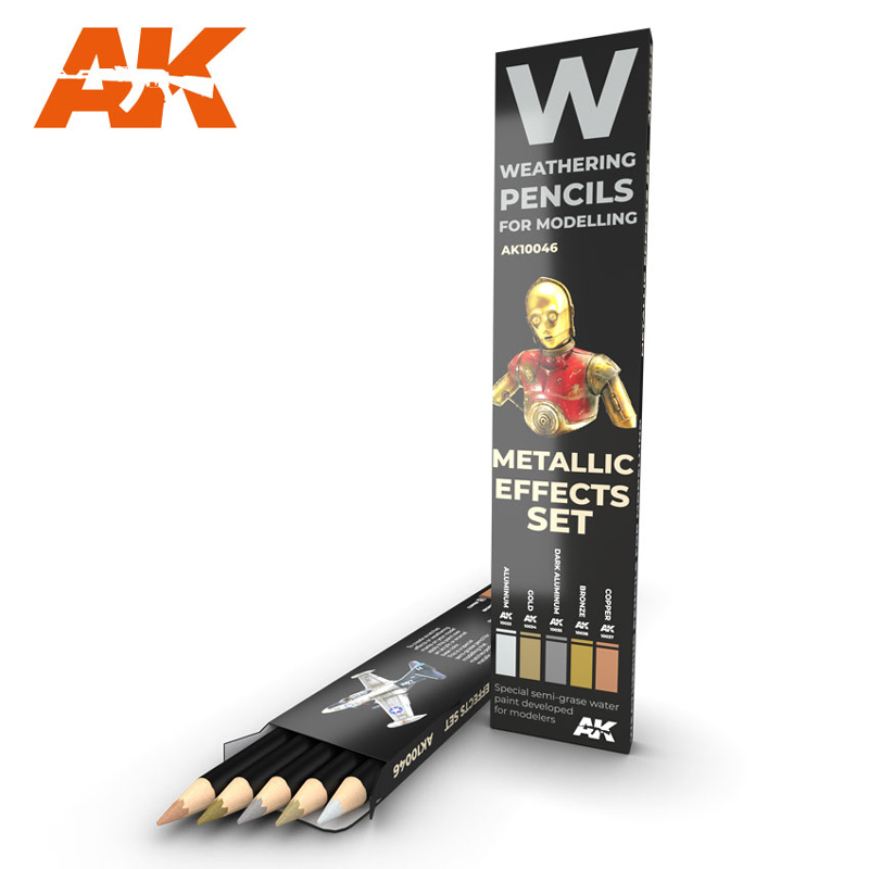 Weathering Pencils: Metallic Effects Set (5 Colors)