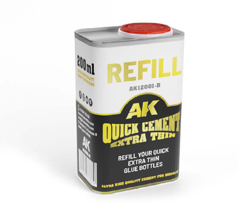 AK Interactive Refill Quick Cement Extra Thin 200 mL