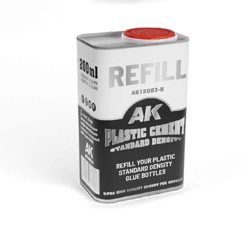 AK Interactive Refill Plastic Cement Standard Density 200 mL