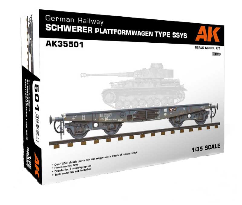 AK Interactive German Railway Schwerer Plattformwagen Type SSYS