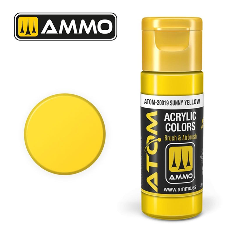 Ammo By Mig ATOM Acrylic Paint: Sunny Yellow