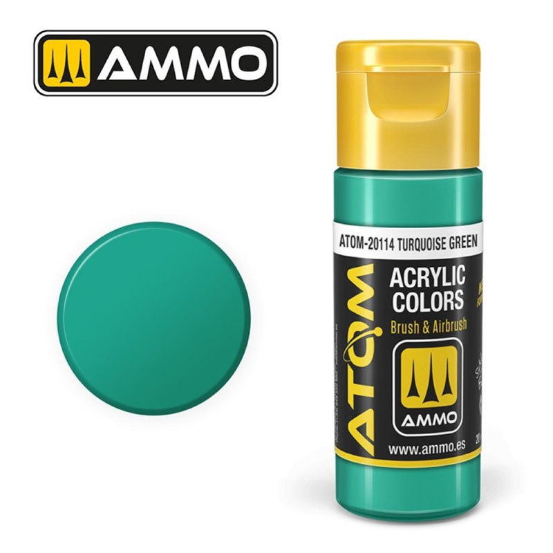 Ammo By Mig ATOM Acrylic Paint: Turquoise Green
