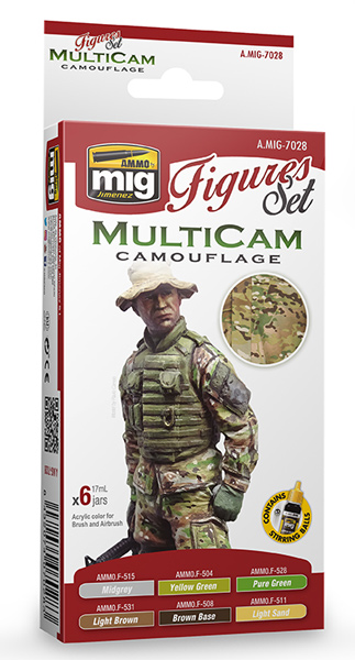 Acrylic Figures Paint Set: Multicam Camouflage