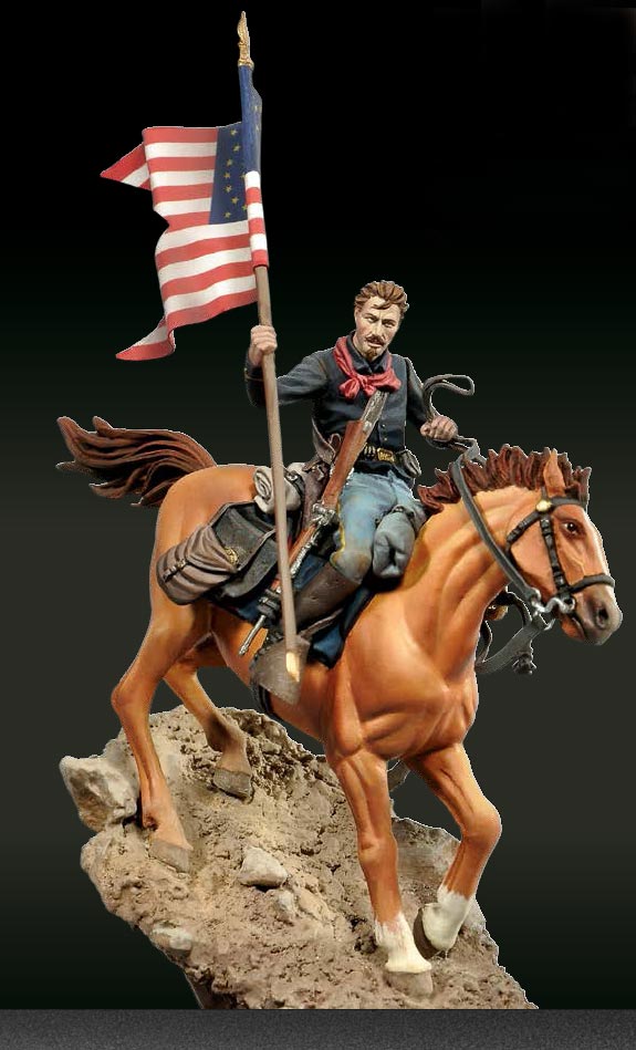 U.S. Cavalry Mounted Flag Bearer