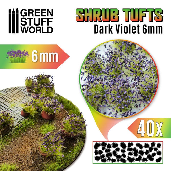 Shrubs TUFTS - 6mm self-adhesive - DARK VIOLET