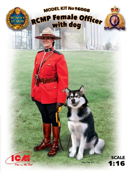 Royal Canadian Mounted Police Female Officer w/Dog