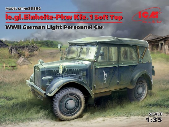WWII German le.gl.Einheitz PkwKfz 1 Light Personnel Car w/Soft Top
