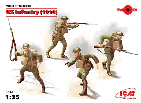 WWI US Infantry 1918 - 4 figure set