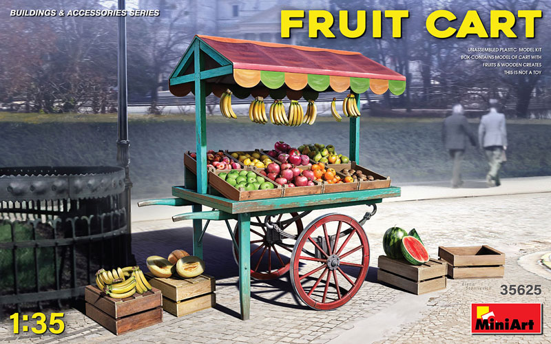 Fruit Cart w/Wooden Crates