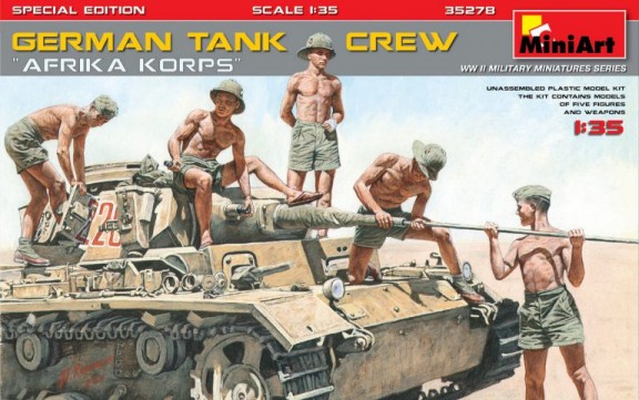 WWII German Tank Crew Afrika Korps (5) w/Weapons (Special Edition)