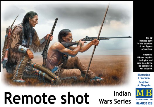 Remote Shot Indian Warriors Kneeling w/Rifles