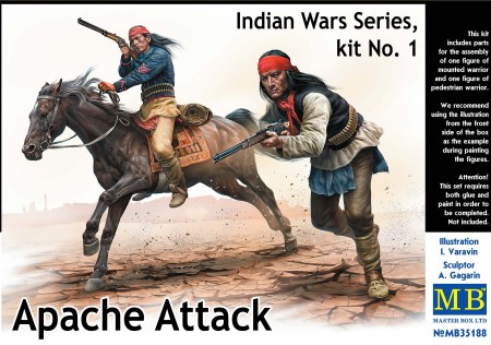 Apache Attack Indians w/Rifles (2) & Horse (1)