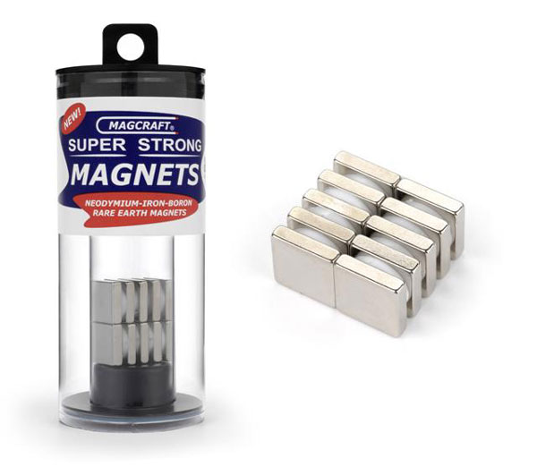 1/2in x 1/2in x 1/8in Rare Earth Block Magnets (10)