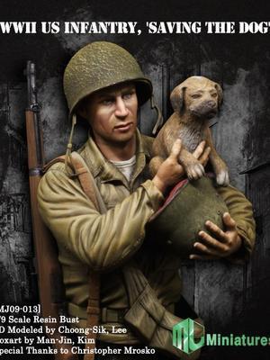 WWII Infantry Saving the Dog