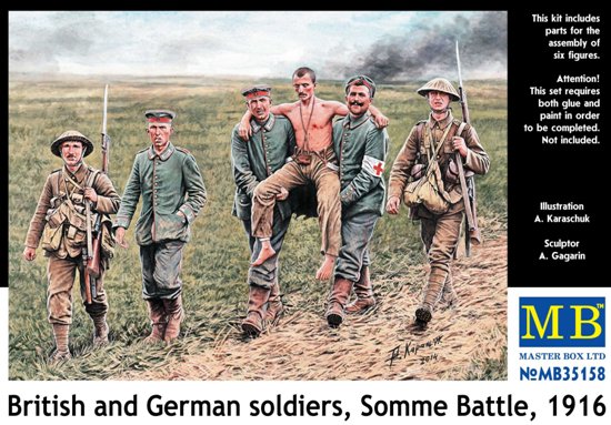 WWI The Somme 1916- British with  German Prisoners 