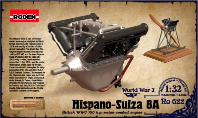 Hispano Suiza 8A WWI 150hp Water-Cooled Aircraft Engine