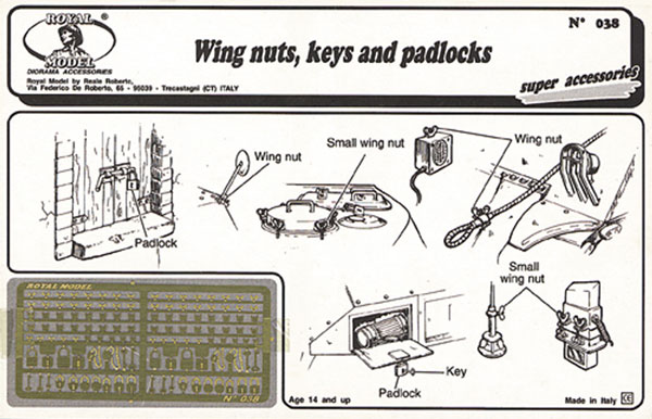 Wing Nuts, Keys, Padlocks (Photo-Etch)