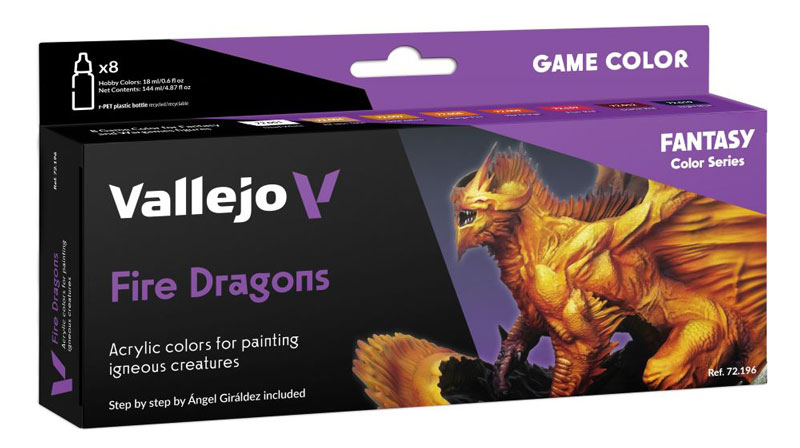 Game Color Fantasy Fire Dragons Paint Set