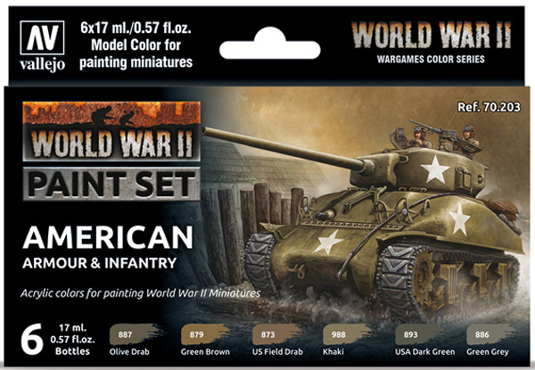 WWII Paint Set - American Armour & Infantry