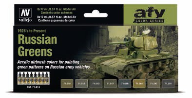 Russian Greens 1928s to Present Model Air Paint Set (8 Colors)